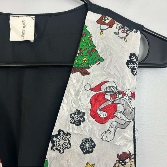 Vintage Looney Tunes Holiday Christmas Poly Vest Y2K 1993 Size Small/Medium - Picture 5 of 11